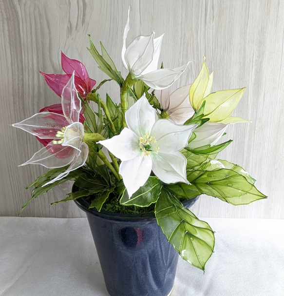 追憶】◇クリスマスローズ寄せ植え◇アメリカンフラワー・アート