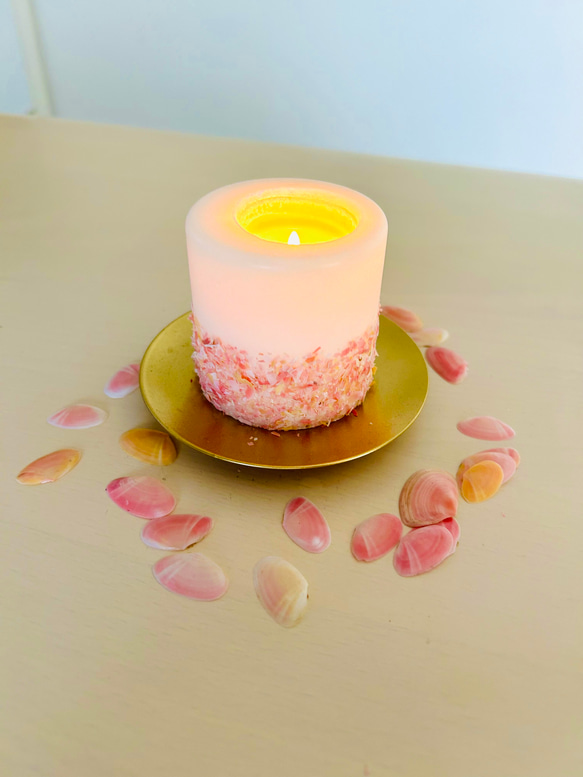 ★桜貝の囁き - 優しさに包まれるソイキャンドル アロマキャンドル 精油 癒し 桜貝プレゼント　桜 9枚目の画像