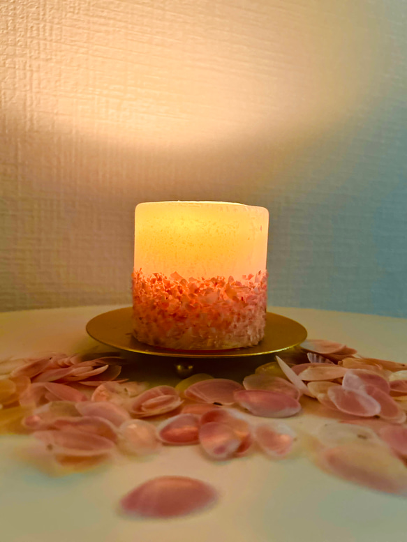 ★桜貝の囁き - 優しさに包まれるソイキャンドル アロマキャンドル 精油 癒し 桜貝プレゼント　桜 8枚目の画像