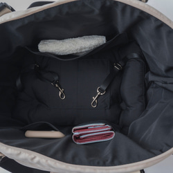 FuFu フワモコトートキャリー　オフホワイト　ー 　ペットキャリーバッグ　軽量　撥水素材　両利き対応 16枚目の画像