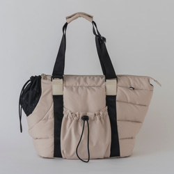 FuFu フワモコトートキャリー　オフホワイト　ー 　ペットキャリーバッグ　軽量　撥水素材　両利き対応 7枚目の画像