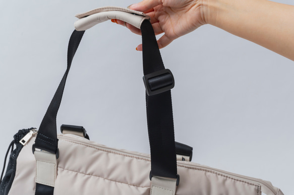 FuFu フワモコトートキャリー　オフホワイト　ー 　ペットキャリーバッグ　軽量　撥水素材　両利き対応 11枚目の画像