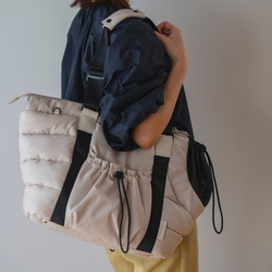 FuFu フワモコトートキャリー　オフホワイト　ー 　ペットキャリーバッグ　軽量　撥水素材　両利き対応 6枚目の画像