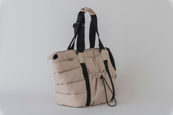 FuFu フワモコトートキャリー　オフホワイト　ー 　ペットキャリーバッグ　軽量　撥水素材　両利き対応 9枚目の画像