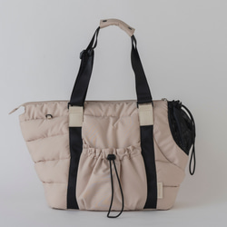 FuFu フワモコトートキャリー　オフホワイト　ー 　ペットキャリーバッグ　軽量　撥水素材　両利き対応 8枚目の画像