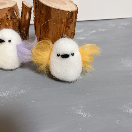 カラフルシマエナガちゃん ぬいぐるみ ポリエステル綿と羊毛フェルト