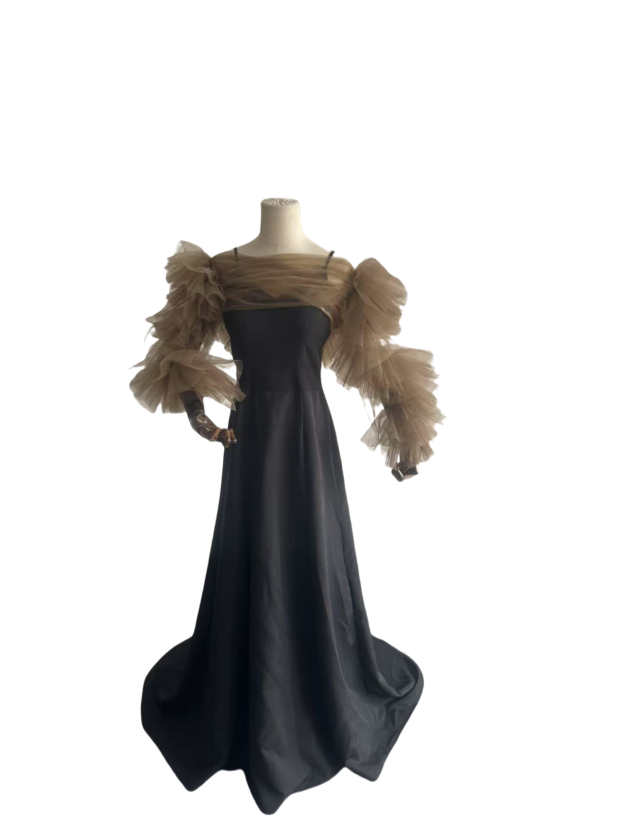 パーティードレス ツーピース ブラック 大人っぽい ロングトレーン 前撮り 二次会