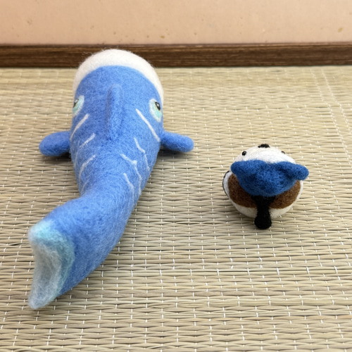 こどもの日〈鯉のぼりとシマエナガ〉羊毛フェルト 置物 五月人形