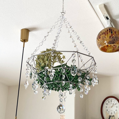 シェル シャンデリア　ハワイ購入 特大 貝殻細工 ハワイアン シェル 吊り下げ ビーチ シャンデリア風