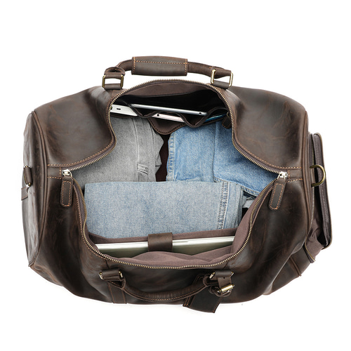 大判手作り牛革レトロ旅行バッグ超大容量本革ボストンバッグ ボストン