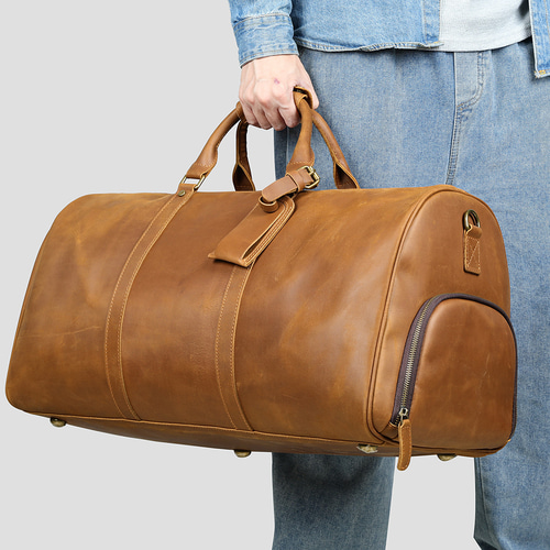 大判手作り牛革レトロ旅行バッグ超大容量本革ボストンバッグ ボストン