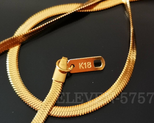 K18 刻印 ヘリンボーン スネーク ロープ レディース メンズ チェーン