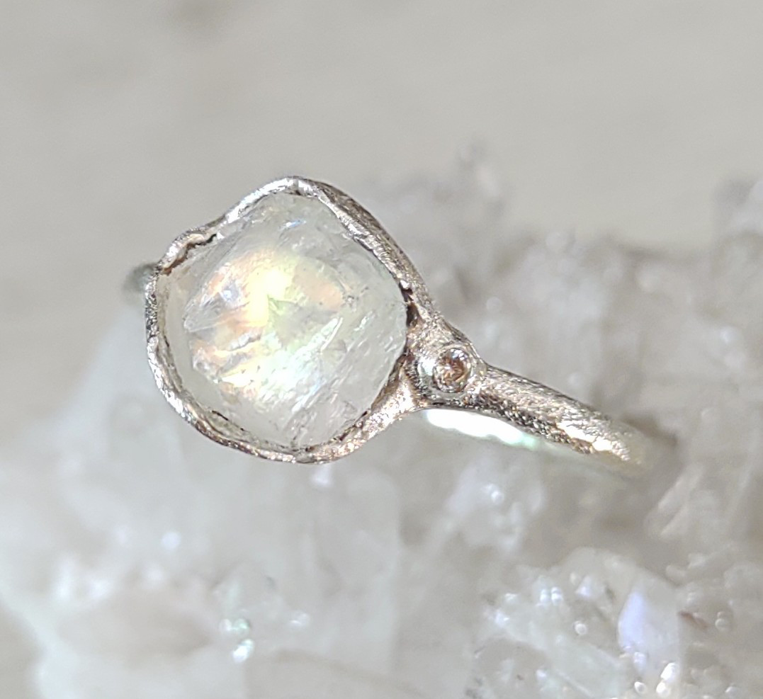 鉱物の表情 golden moon＊925 ring
