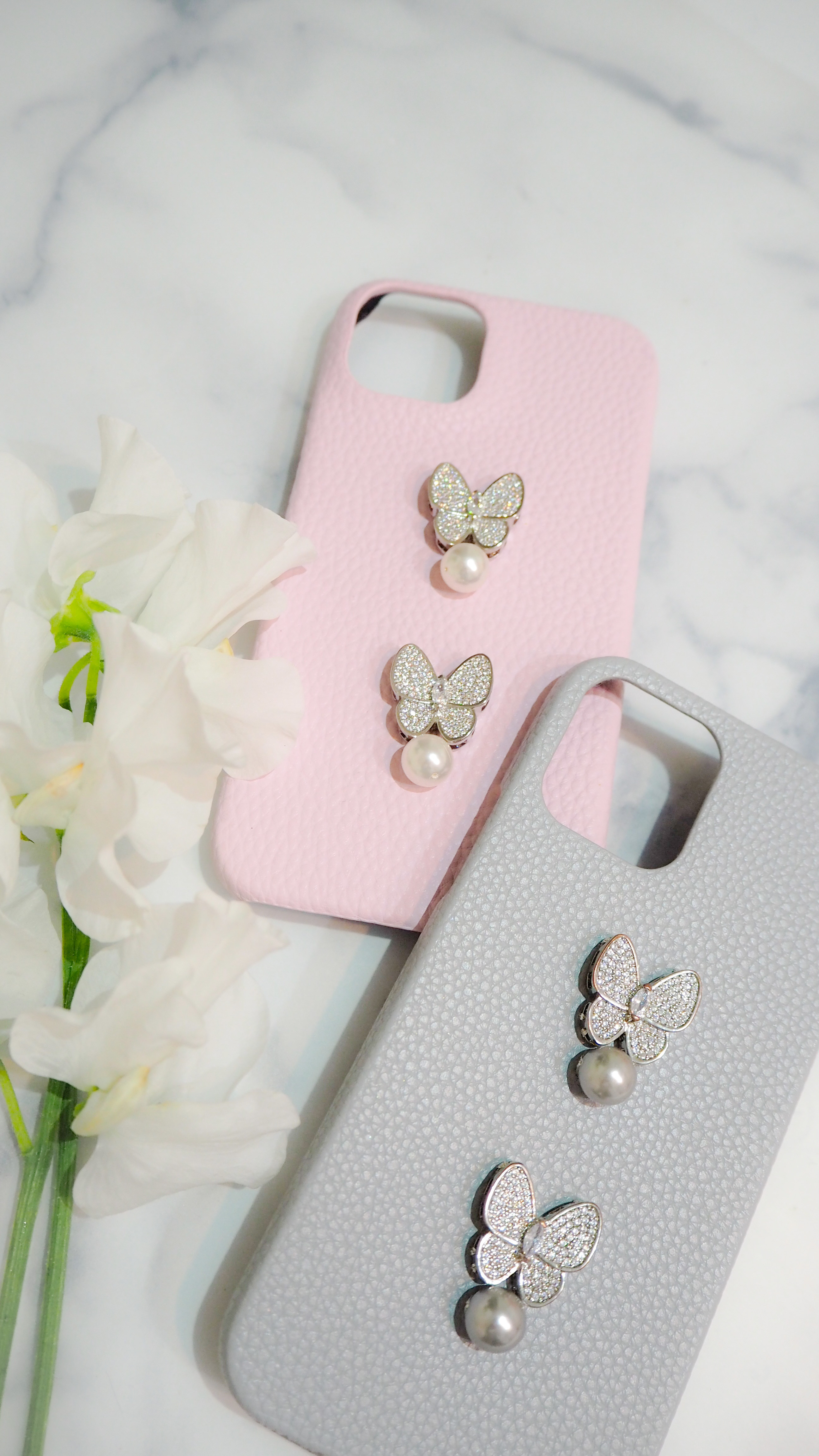 完成品　パピヨンパール　ビジュースマホカバー エレガントスマホ　iPhoneカバー　iPhoneケース