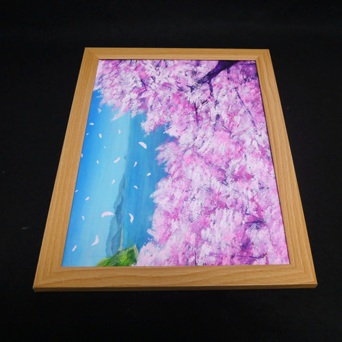 油絵 油彩 油彩画 絵 絵画【海に舞う桜】 絵画 HR 通販