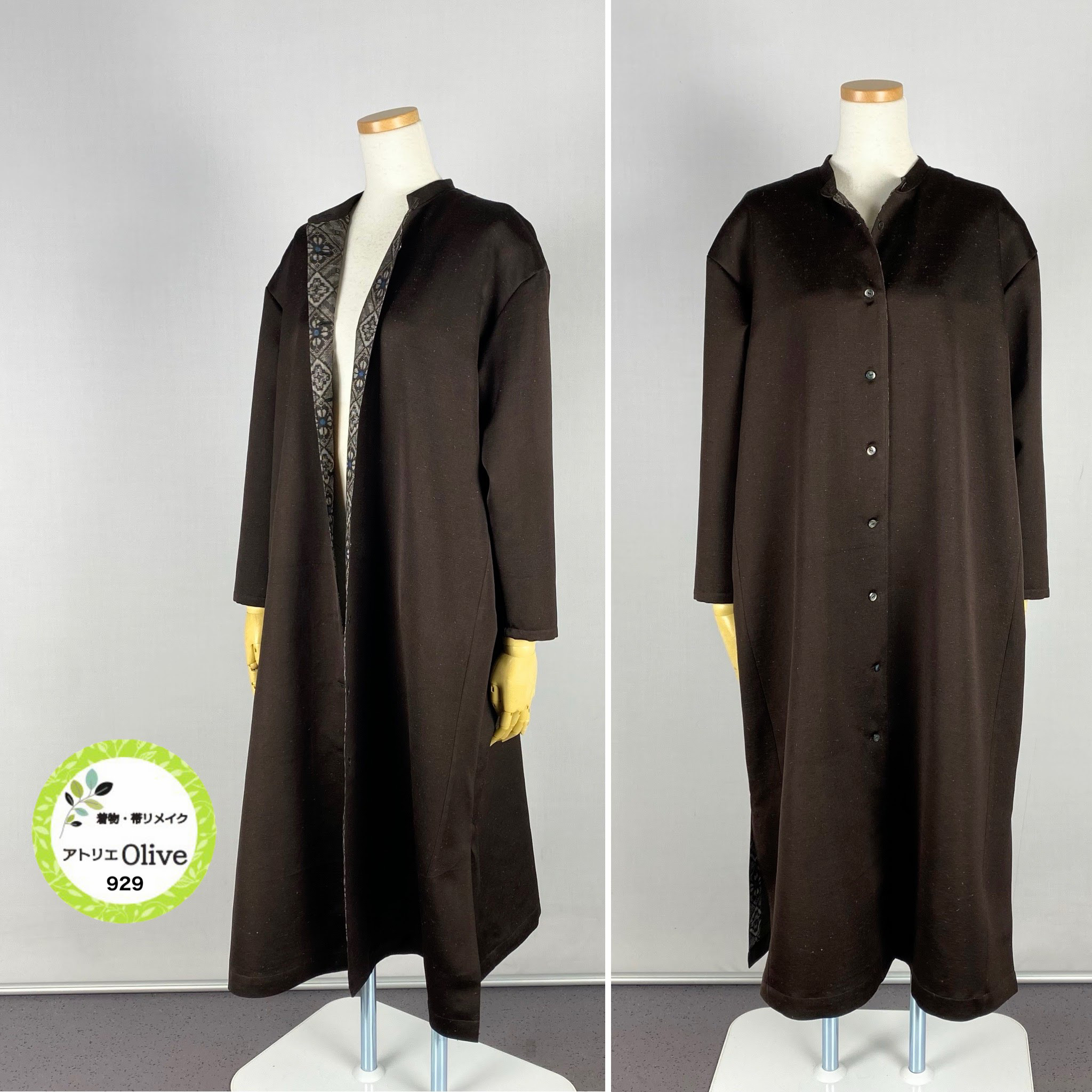 ✨SALE30％off  正絹紬　ゆったりシャツワンピース