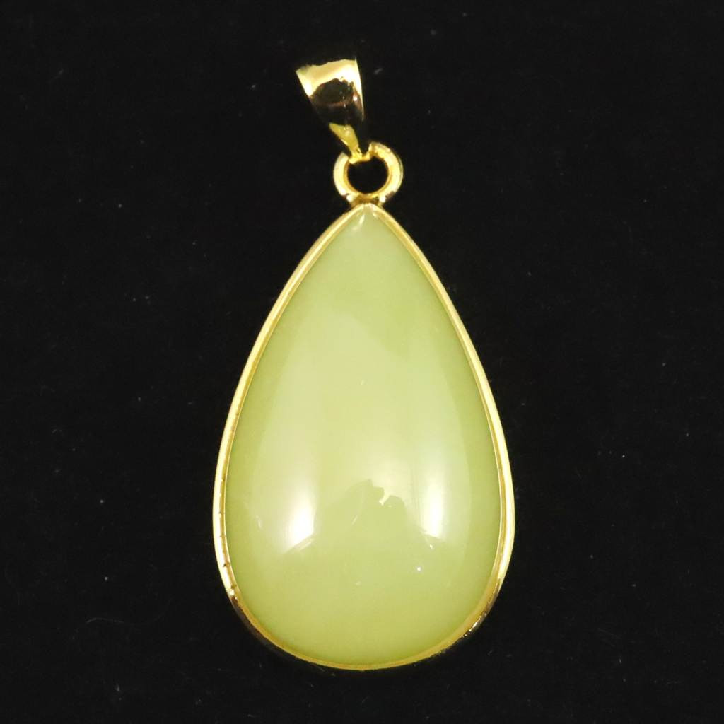 スミソナイト　菱亜鉛鉱 ペアシェイプ ペンダント 10.45g #74438