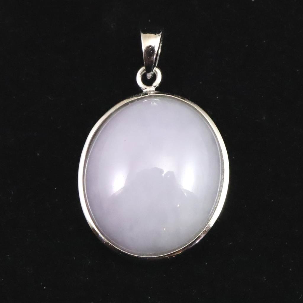 ミャンマー産 ラベンダー翡翠 ヒスイ 16mmオーバル ペンダント 5.16g #66532
