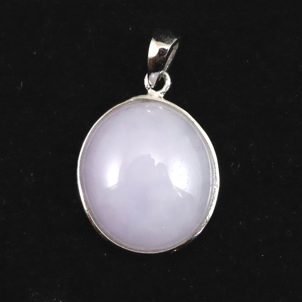 ミャンマー産 ラベンダー翡翠 ヒスイ 17mmオーバル ペンダント 3.69g #25331