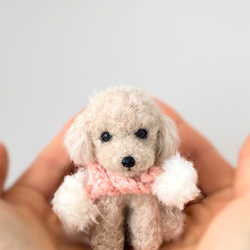 Milkyさん専用　トイプードル　ぬいぐるみ いつでもいっしょ♪ ふわふわ小さなトイプードル 犬のぬいぐるみ