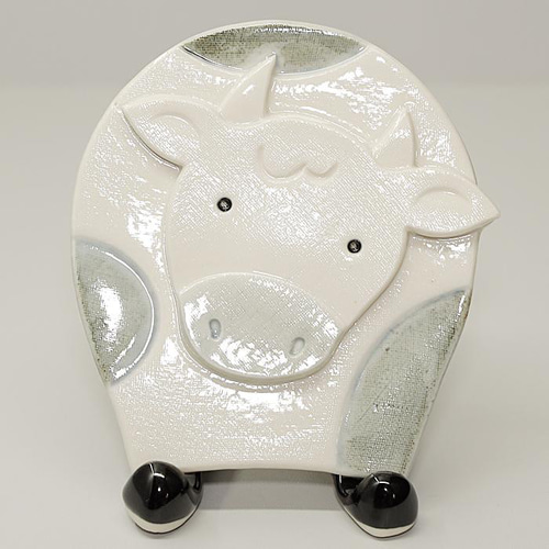 限定1点】砥部焼 【干支プレート 丑】牛 うし 置物 スタンド付