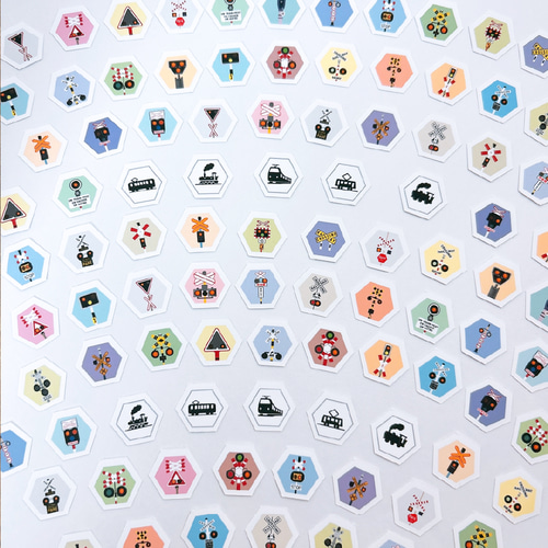 世界の踏切 ご褒美シール100枚 ハンドメイド 雑貨・その他 雪信堂※5  