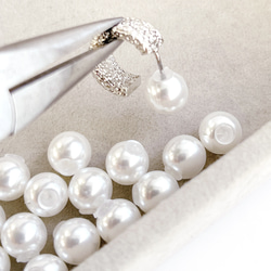 se03 [10個/5對] 防過敏8毫米珍珠耳環耳環（樹脂橡膠類型）- 耐用 第5張的照片