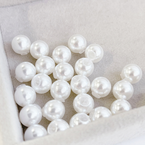 se03 [10個/5對] 防過敏8毫米珍珠耳環耳環（樹脂橡膠類型）- 耐用 第4張的照片