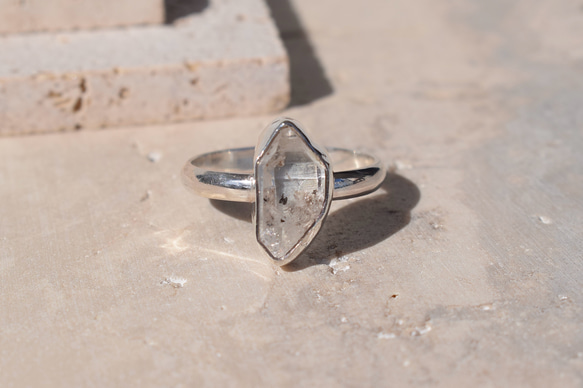 原石リング】クォーツ/クリスタル/水晶 シンプル天然石リング シルバー