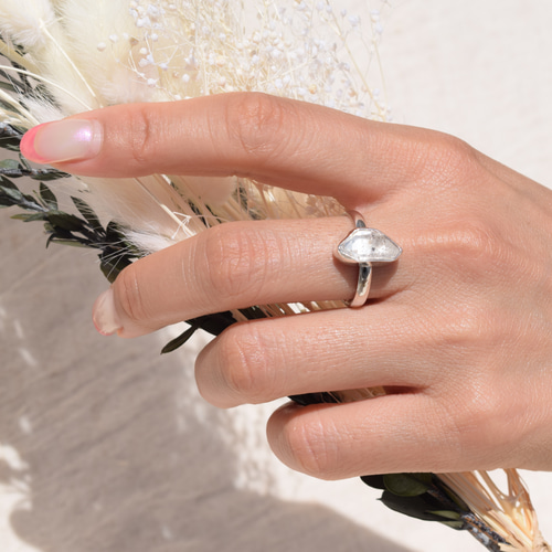 原石リング】クォーツ/クリスタル/水晶 シンプル天然石リング