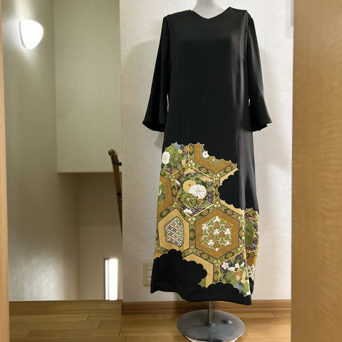 留袖ドレス 065 13号 上品留袖ドレス 裏地付 細見え 結婚式 パーティ フォーマル