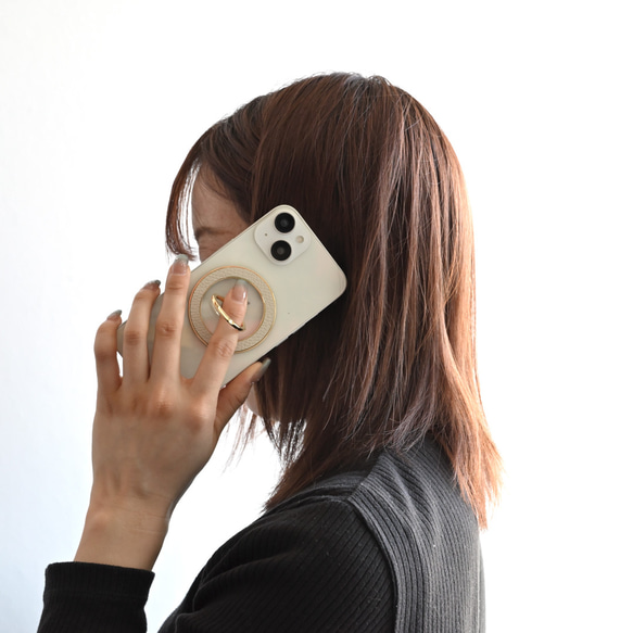 MagSafe対応 スマホリング 【 Simple －クラシック－ 】 名入れ マグセーフ iPhone FA35A 16枚目の画像