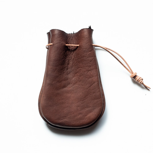 鹿革巾着ポーチ 巾着 - gonzi