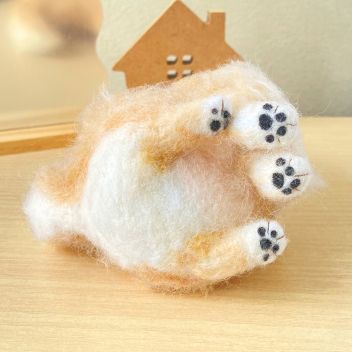 羊毛フェルト　ふわふわポメラニアン いつでもいっしょ♪ ふわふわ羊毛フェルトのポメラニアン 犬の