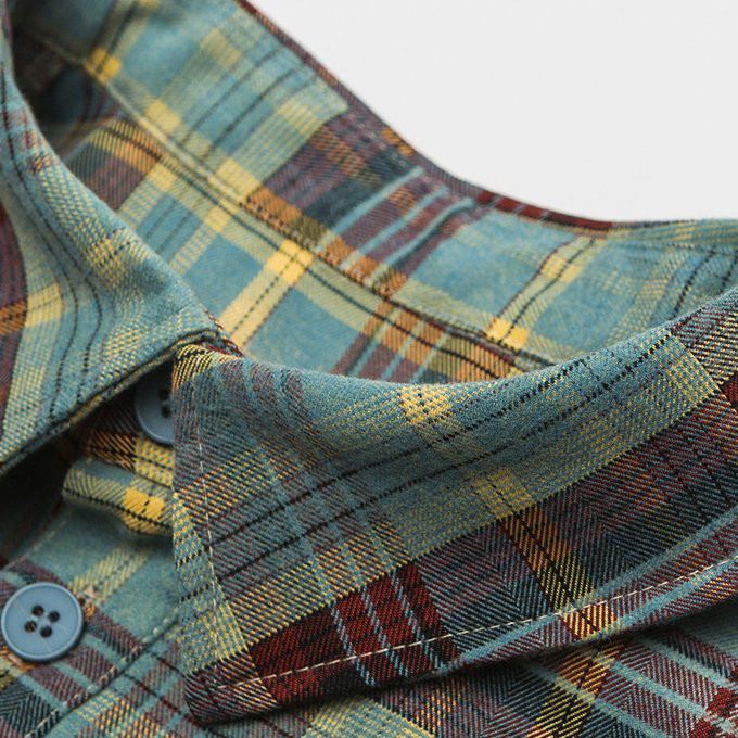 春 秋冬新作 メンズ チェック柄グラデーションラペル長袖シャツ 男 おしゃれ 通勤 ビジネス トップス