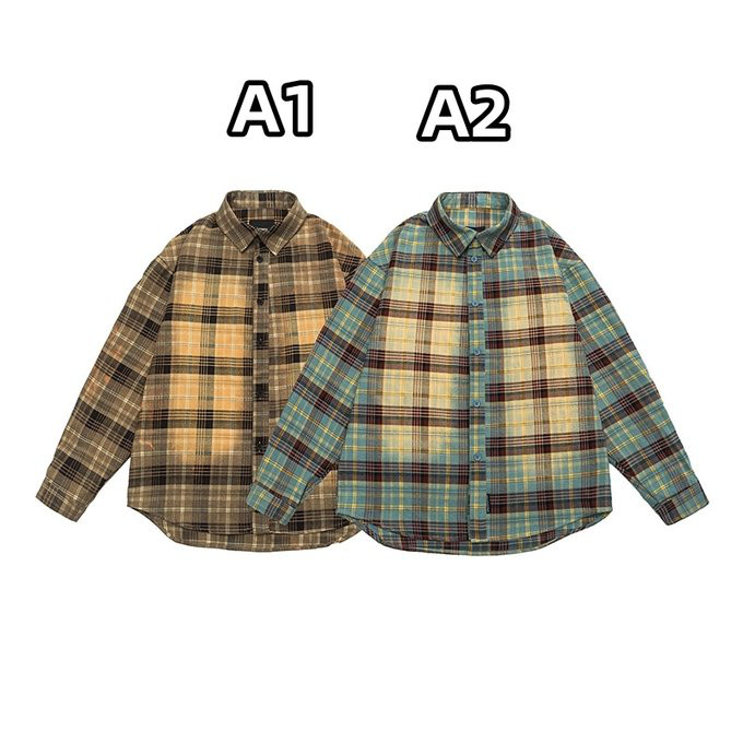 春 秋冬新作 メンズ チェック柄グラデーションラペル長袖シャツ 男 おしゃれ 通勤 ビジネス トップス