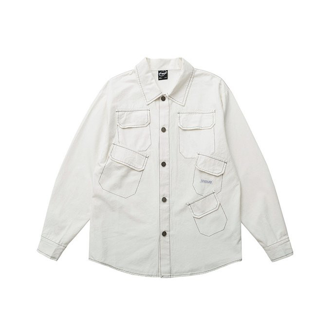 春 秋冬新作 メンズ 白いラペルシャツ 無地 男 おしゃれ コットン 通勤 ビジネス トップス