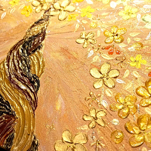 風水開運絵画＊金華実りの招財樹　金のなる木3D金華樹　金運　仕事　幸せの木 風水開運絵画＊金華 幸せ実りの発財樹 3D招財樹 幸せの