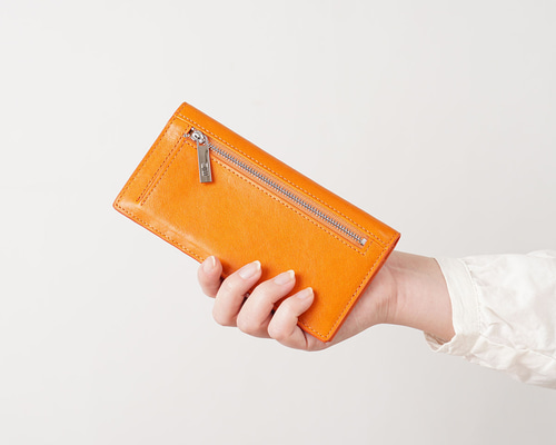 刻印可】ほぼスマホサイズ！！薄型二つ折りの長財布／ヴァケッタルクス