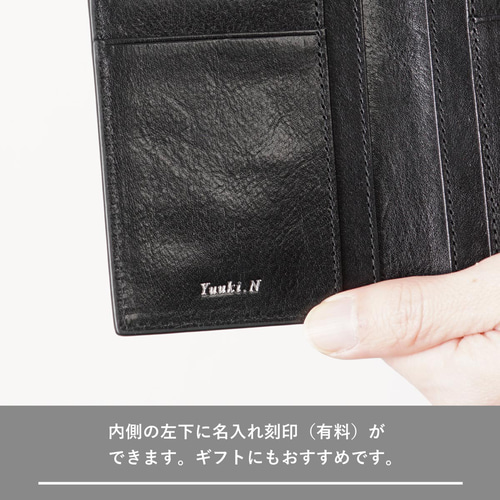 刻印可】ほぼスマホサイズ！！薄型二つ折りの長財布／ヴァケッタルクス