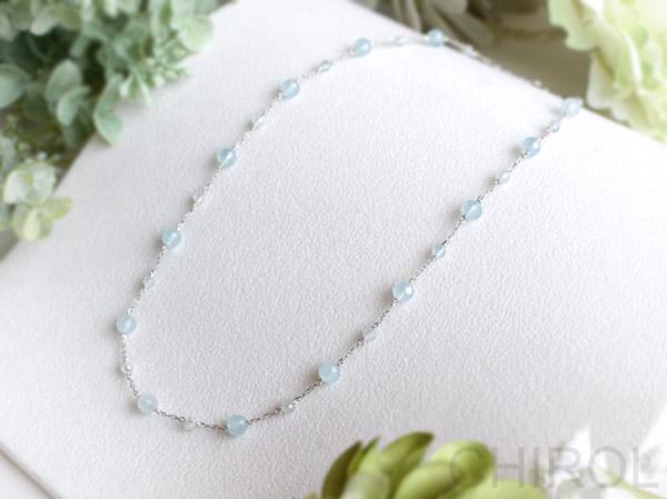 アクアマリン( カット) そらいろ ネックレス / SV925