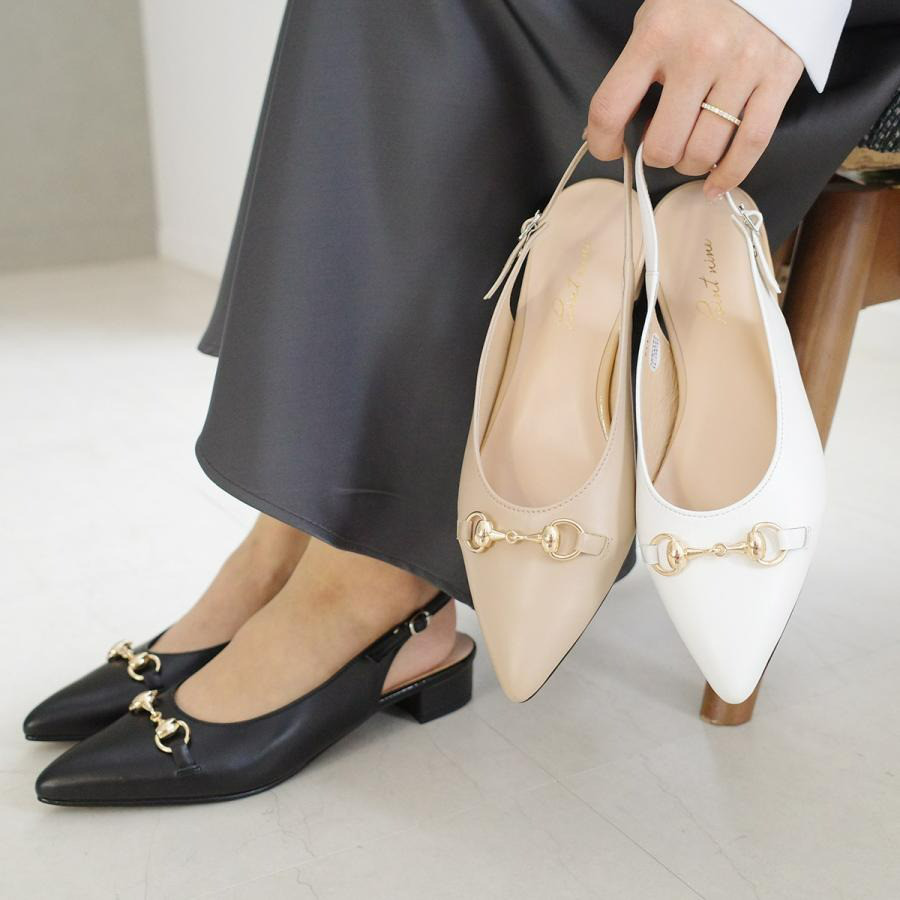 品よく抜け感のある本革ビット付きミュール 日本製 / PO-PTN214