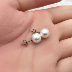 "真珠屋さんが本気で選んだ"8mm貝パールスタッドピアス  イヤリング ウエディング 結婚式 入学入園卒園卒業 冠婚葬祭 4枚目の画像