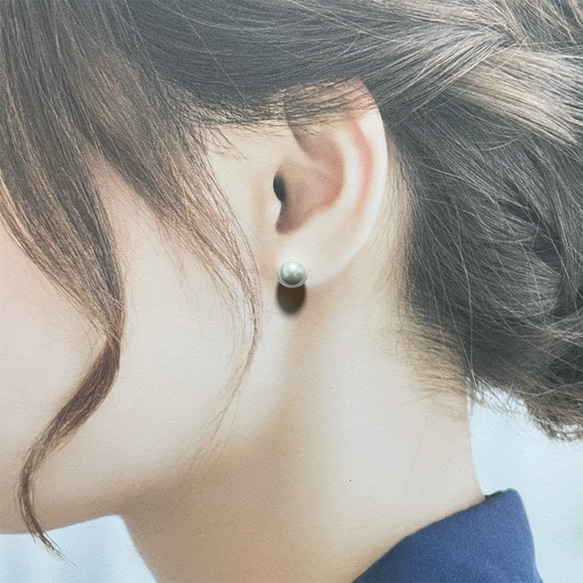 "真珠屋さんが本気で選んだ"8mm貝パールスタッドピアス  イヤリング ウエディング 結婚式 入学入園卒園卒業 冠婚葬祭 3枚目の画像
