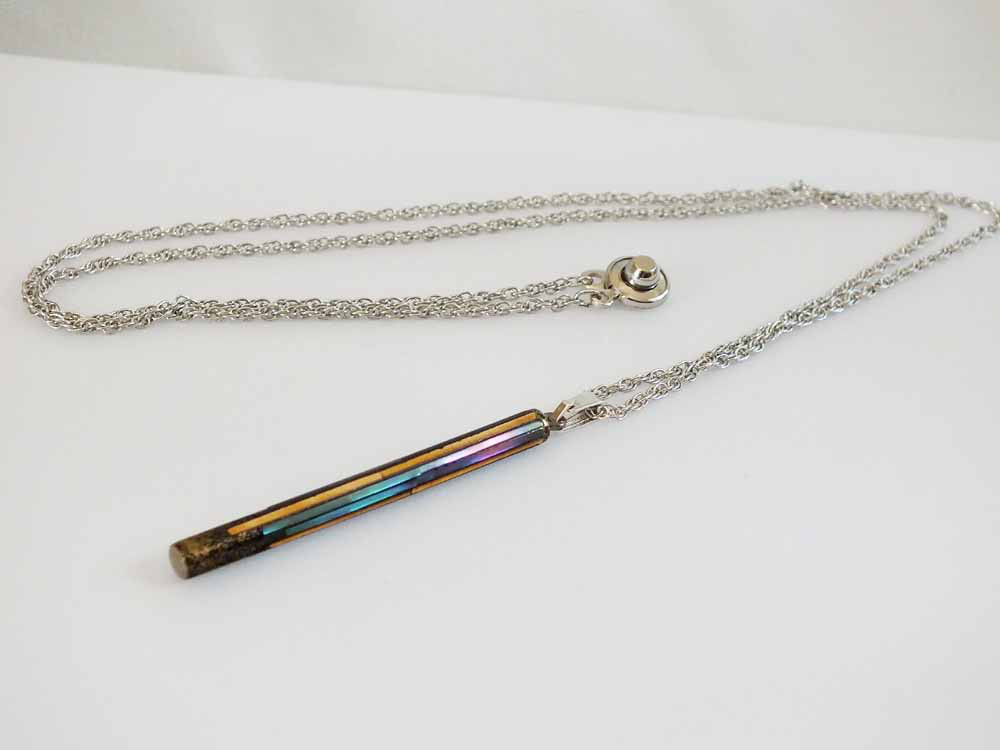 ペンダント「螺鈿金梨子地 ラインⅡ」　木製漆塗　（25022001）紙箱入