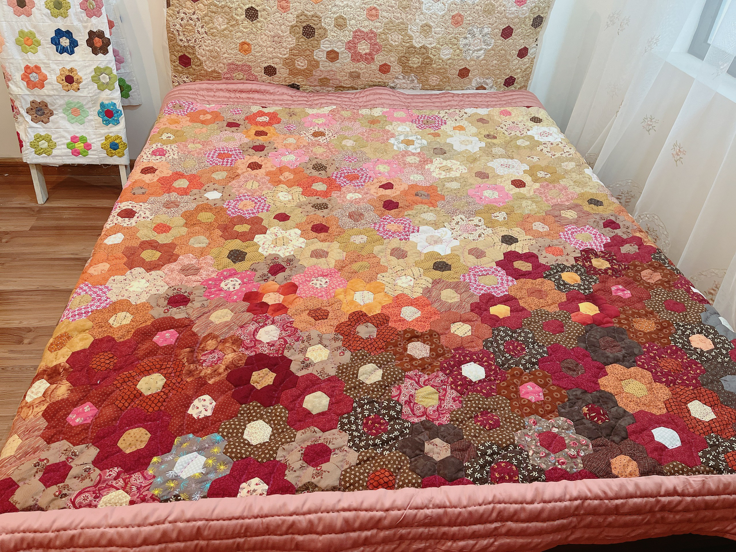 六角形 パッチワーク の ブランケット 六角形 パッチワーク の ブランケット 生地 EmmaMai 通販 18947493