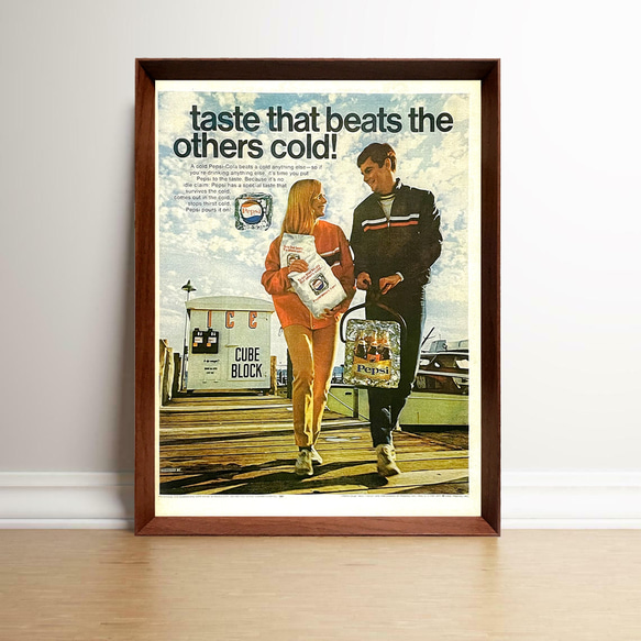 ペプシ 1960年代 アメリカ ヴィンテージ 雑誌 広告 額付