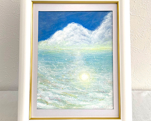 【虹が輝く日】アクリル画 F6 風景画 絵画 虹が輝く日】アクリル画 F6 風景画 絵画