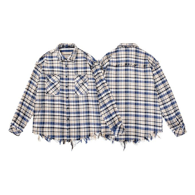 春夏新作 長袖チェック柄シャツジャケット メンズ 男 おしゃれ トップス