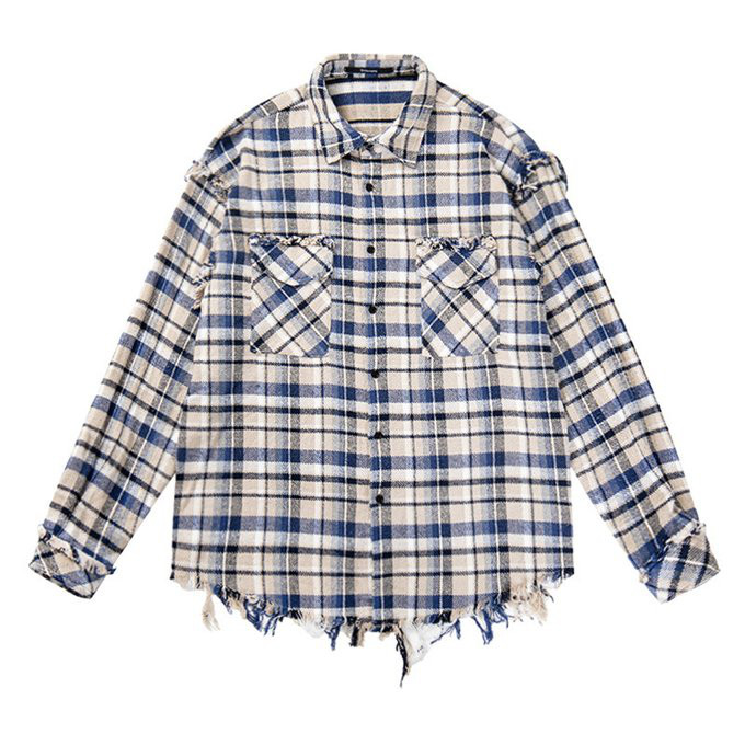 春夏新作 長袖チェック柄シャツジャケット メンズ 男 おしゃれ トップス